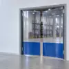 Маятниковая распашная двустворчатая эластичная дверь из ПВХ 230*240