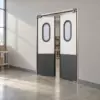 Жесткая маятниковая распашная дверь двустворчатая из сэндвич панелей 250*170